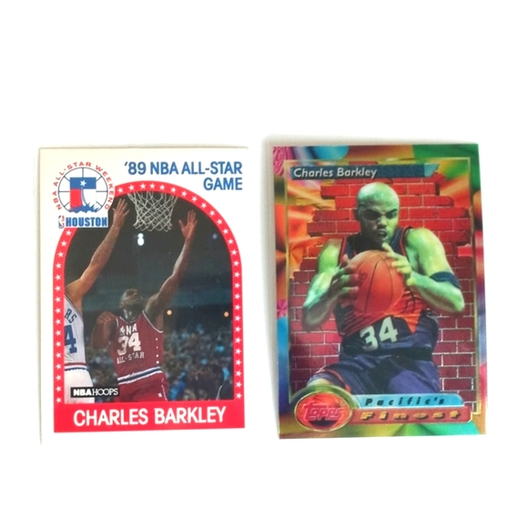 Set 2 NBA 1989 Charles Barkley Trading Card & 1994 Refractor Topps Trading Card - Picture 17 of 17